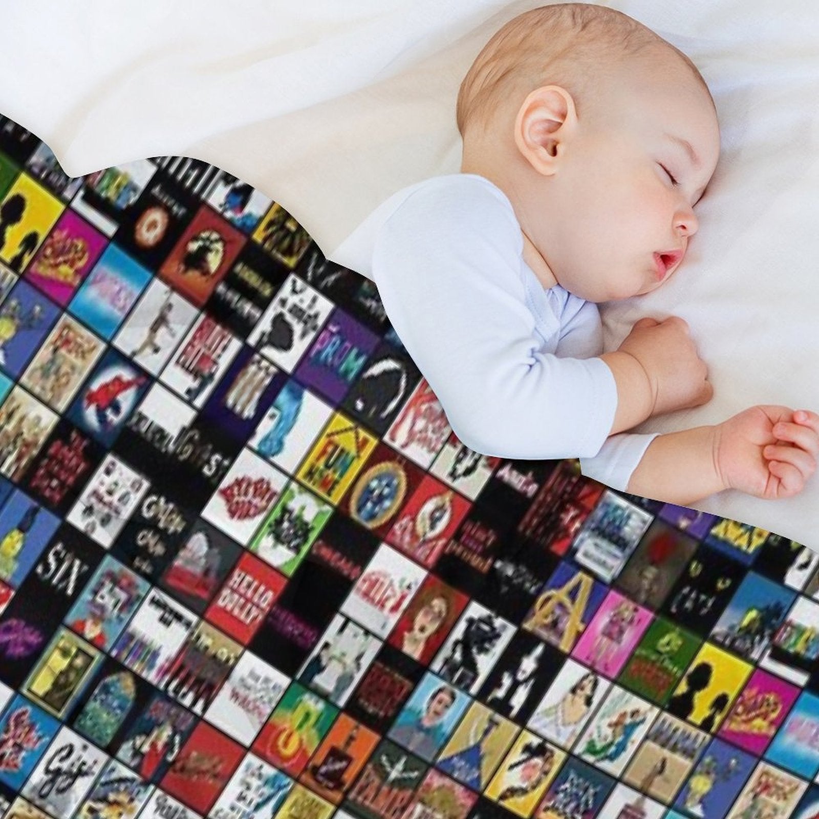Broadway Musical Theatre Logos - Hand Drawn Sustainable Throw Blanket