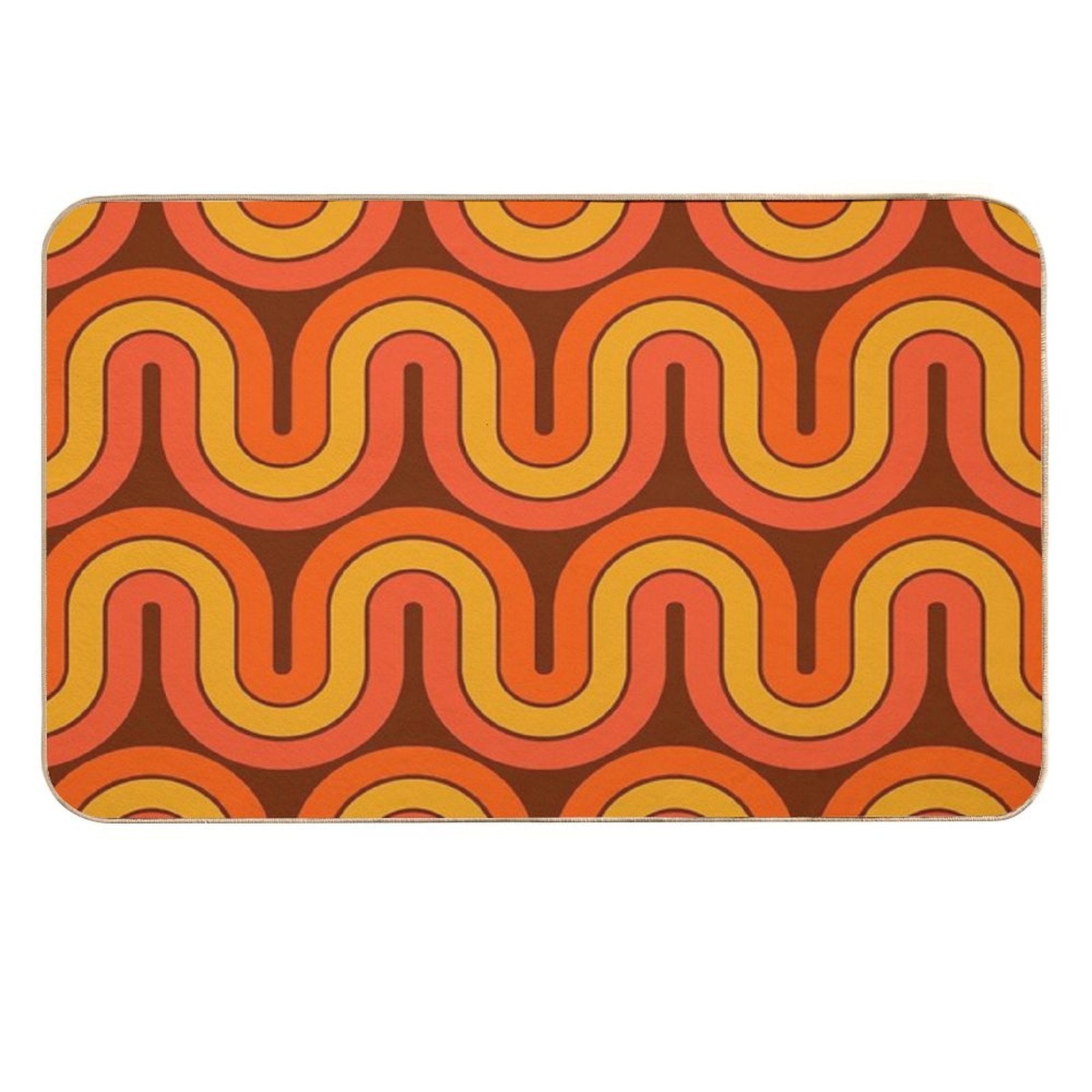 Retro Geometric Gradient Design  Multi-Purpose Bath Mat