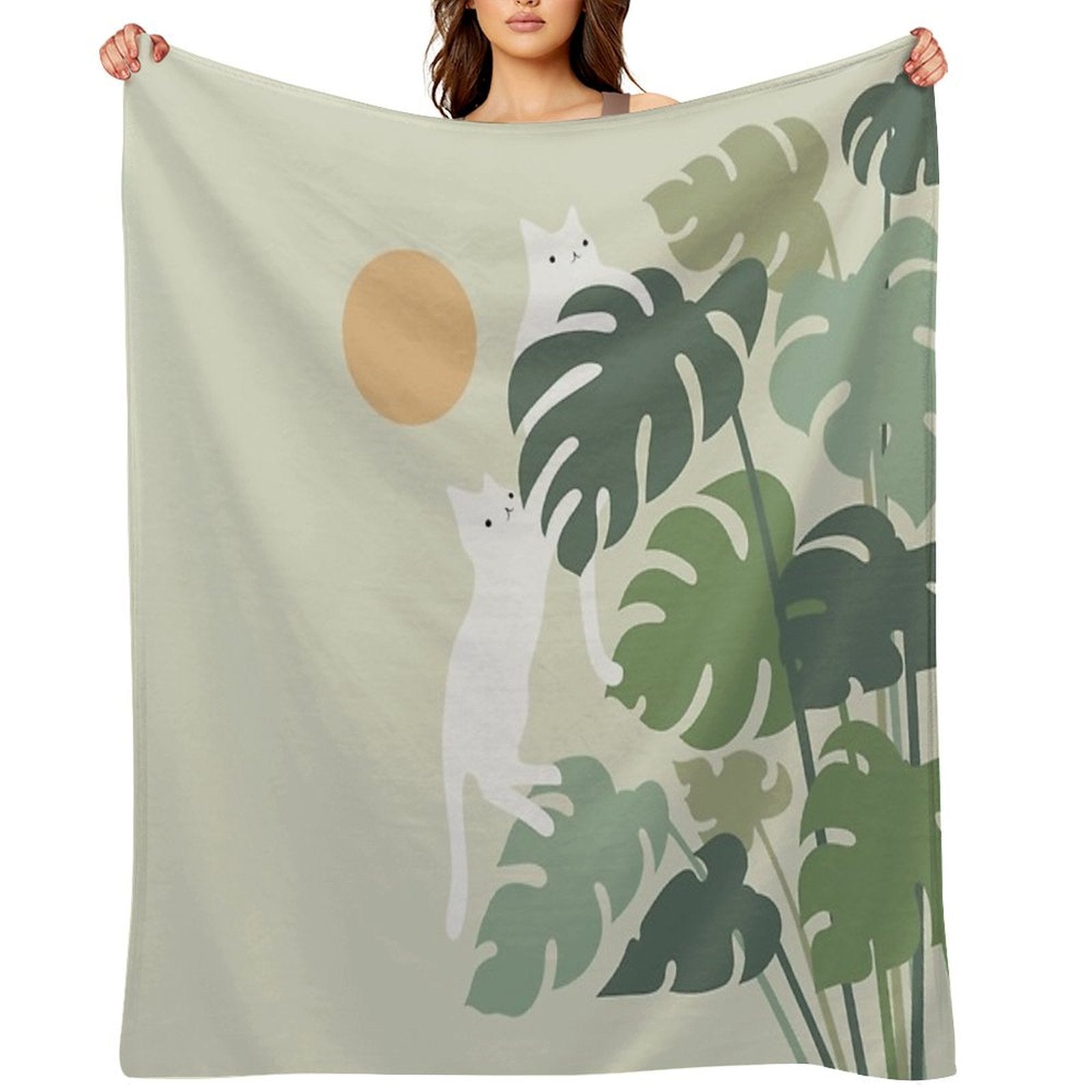 Cat And Plant 42 Comfort Throw Blanket
