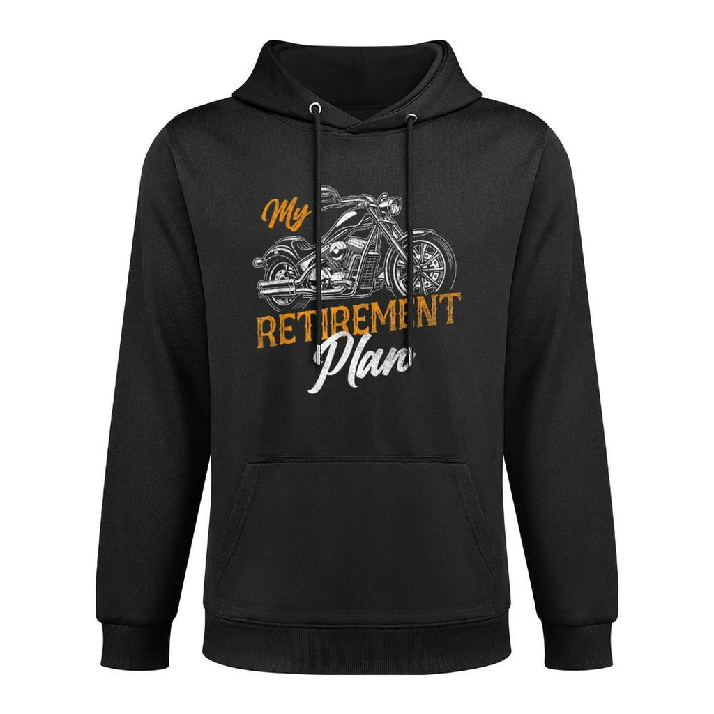 Classic Retired Motorcycle Biker My Retirement Plan Grandpa Medium-Weight Fabric Hoodie