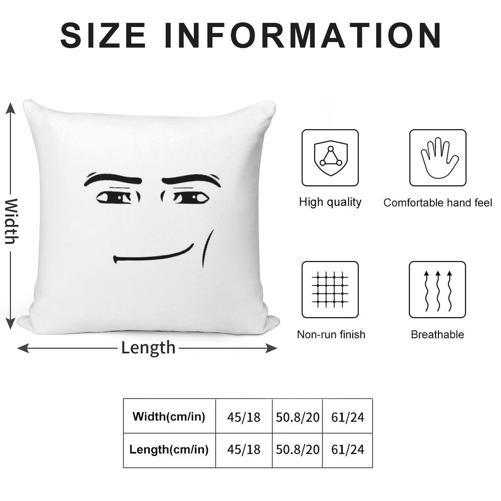 Man Face Soft Short Plush Fabric Throw Pillow