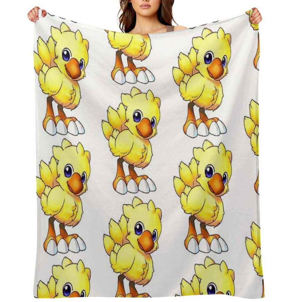 Baby Chocobo II  Final Fantasy Easter Collection Travel-friendly Throw Blanket