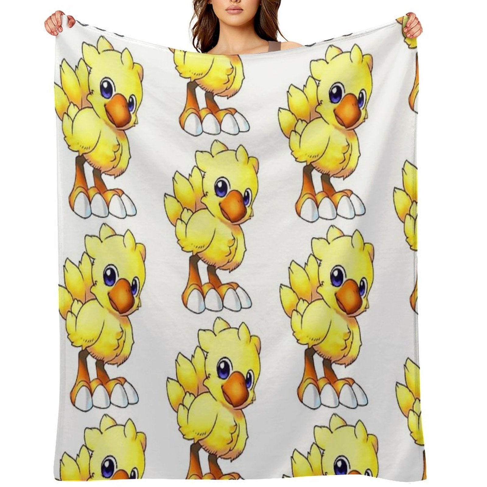 Baby Chocobo II  Final Fantasy Easter Collection Travel-friendly Throw Blanket