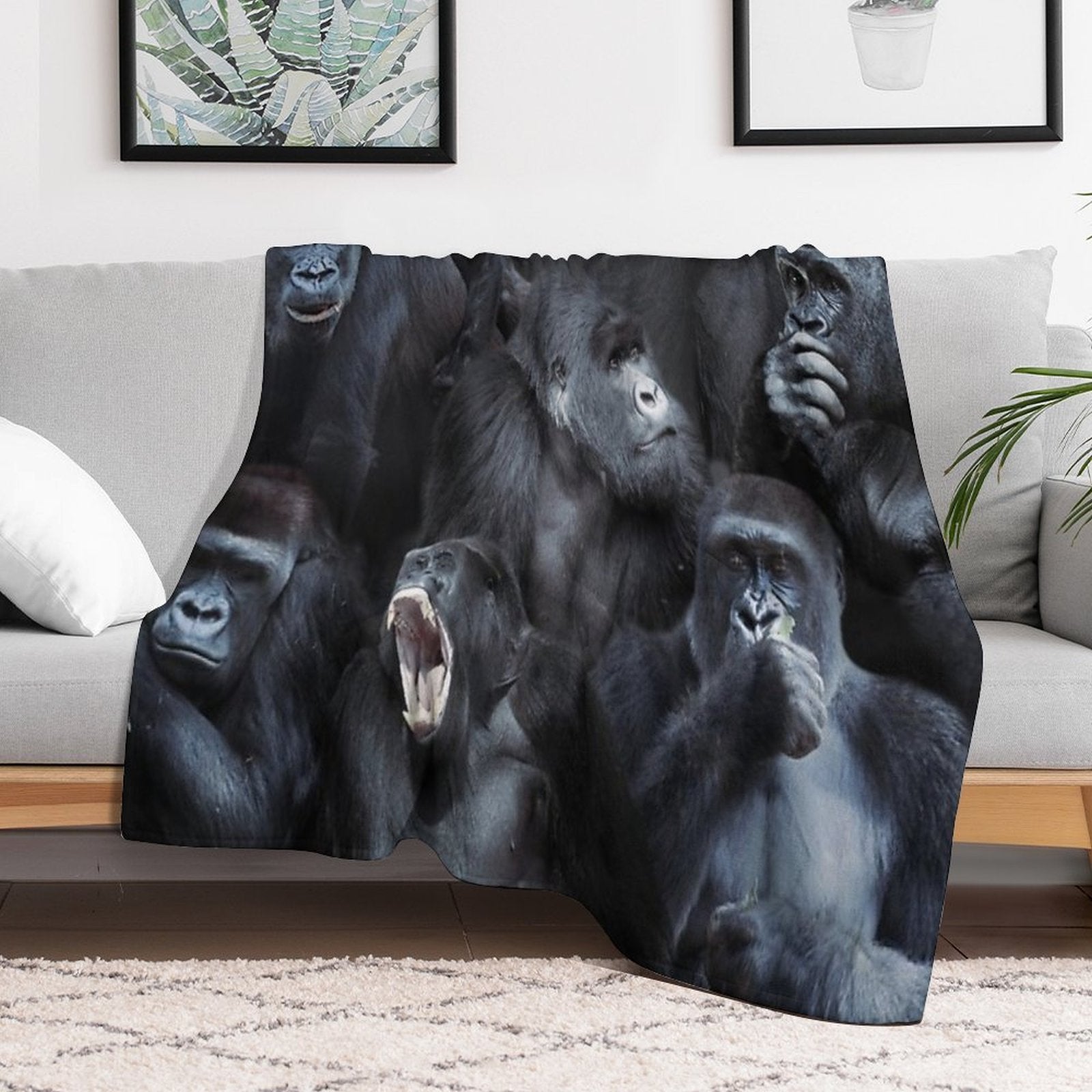 Gorillas Quick-dry Throw Blanket