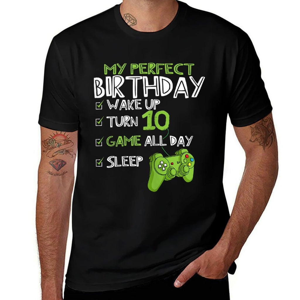 10th Birthday Gaming 10 Years Old Perfect Gamer Gift Boys  High-quality Stitching T-Shirt