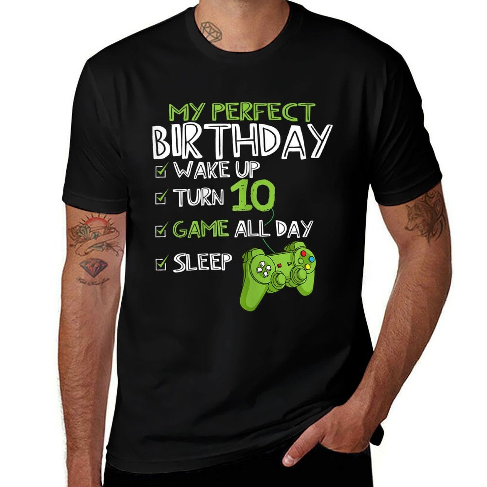 10th Birthday Gaming 10 Years Old Perfect Gamer Gift Boys  High-quality Stitching T-Shirt