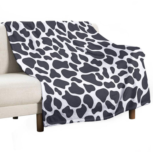 Simple Cow Like Pattern in Dark Slate Color Durable Throw Blanket