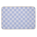 Checkerboard Mini Check Pattern in Double Pale Periwinkle Purple  Dirt-Trapping Bath Mat