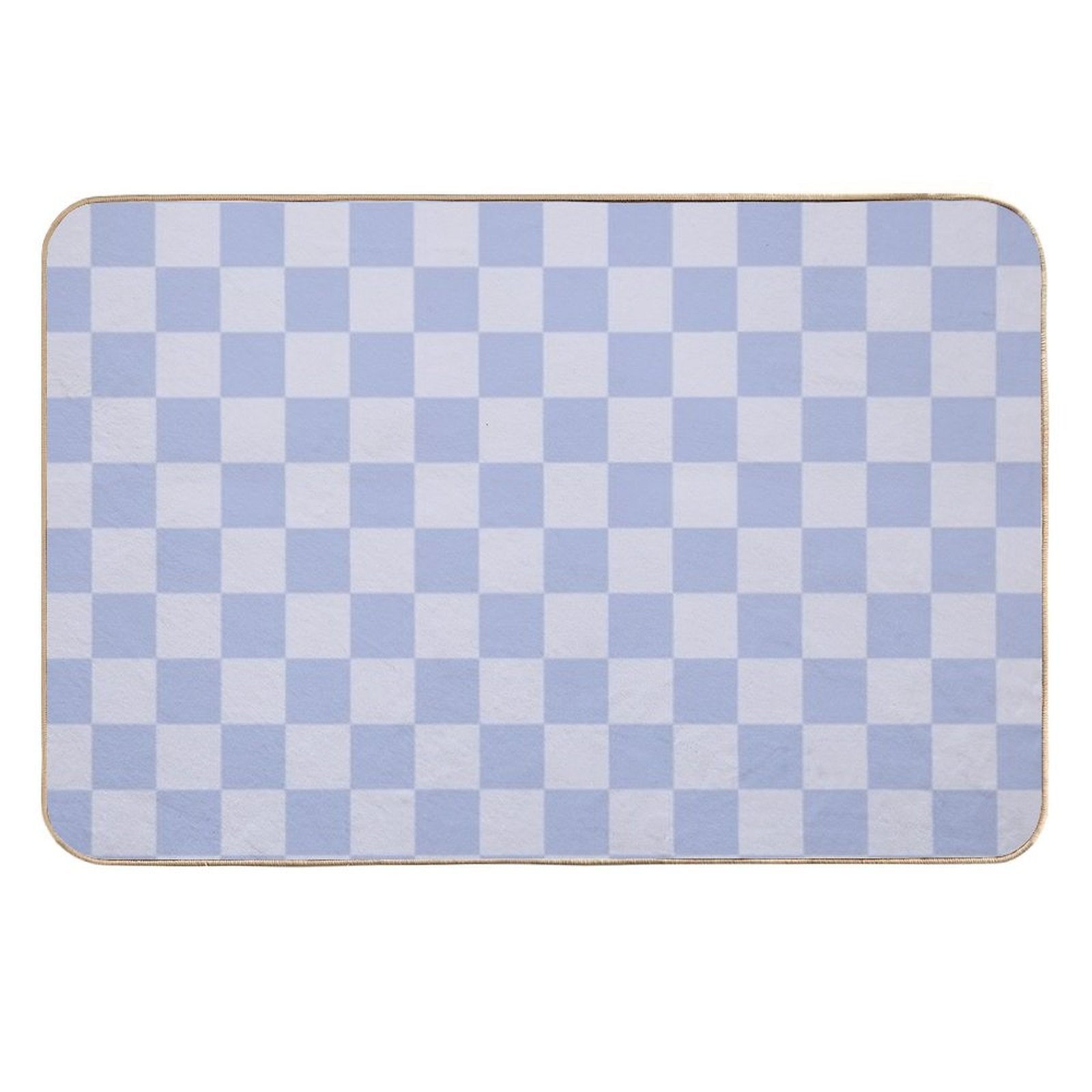 Checkerboard Mini Check Pattern in Double Pale Periwinkle Purple  Dirt-Trapping Bath Mat