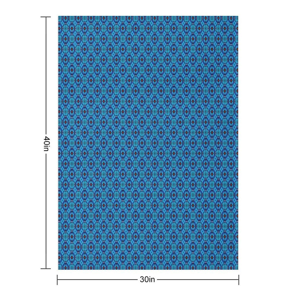 Blue Petal Medallions Anti-pilling Throw Blanket
