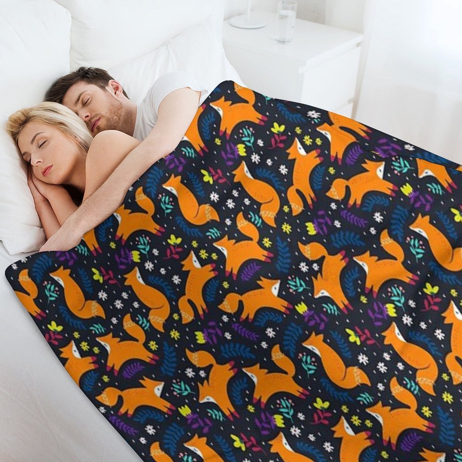 Frolicking Foxes Versatility Throw Blanket