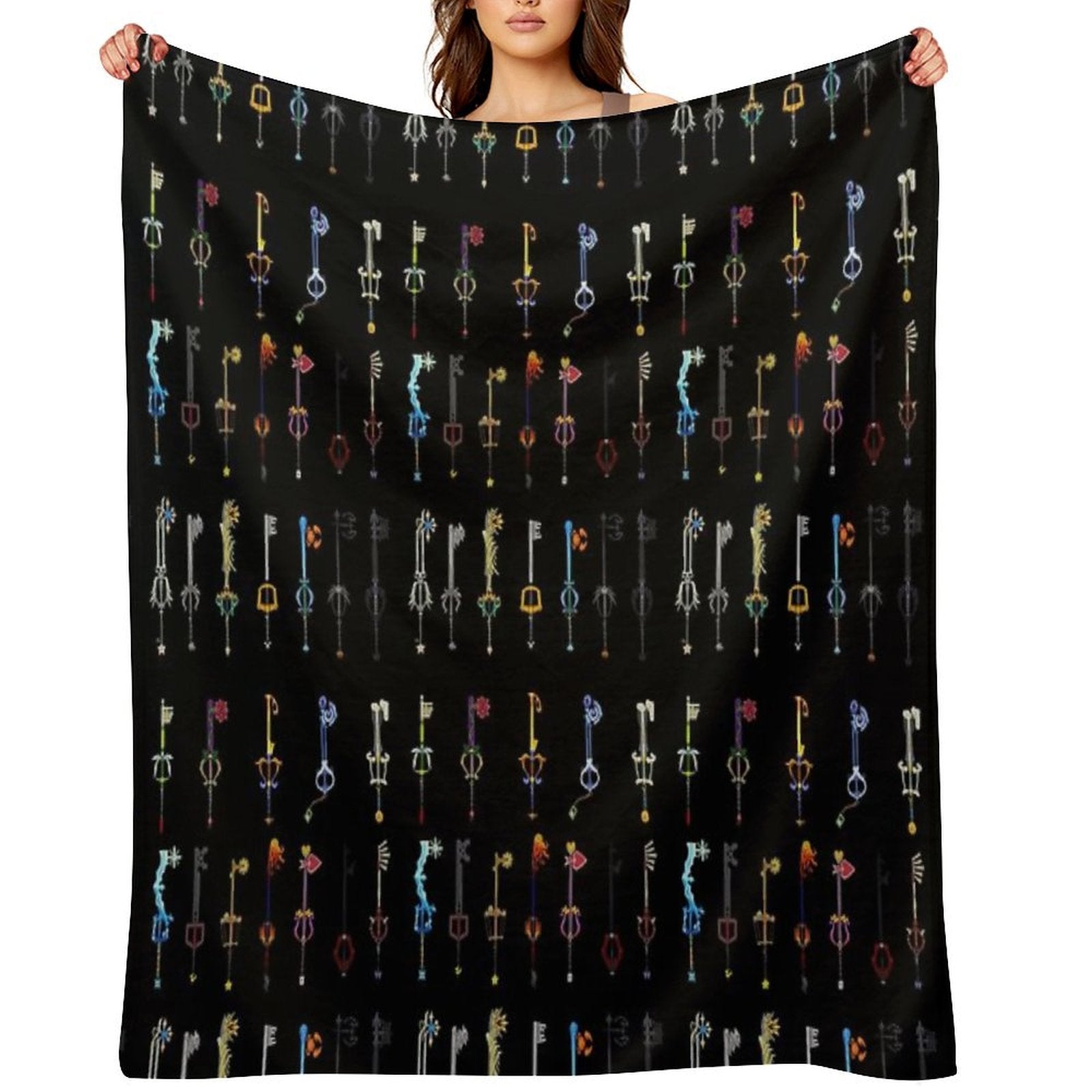 Kingdom Hearts - Keyblades Travel-friendly Throw Blanket