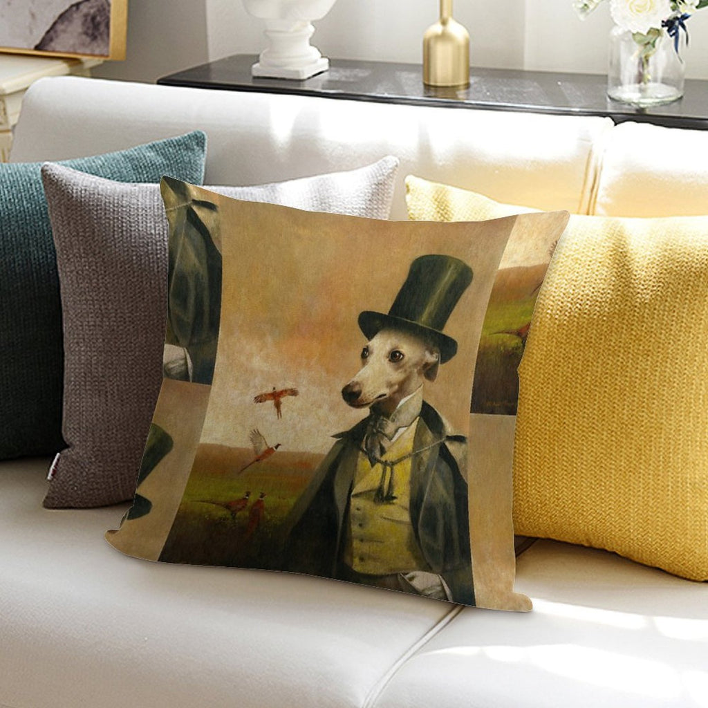 Victorian Whippet Soft Warmth Comfort Throw Pillow