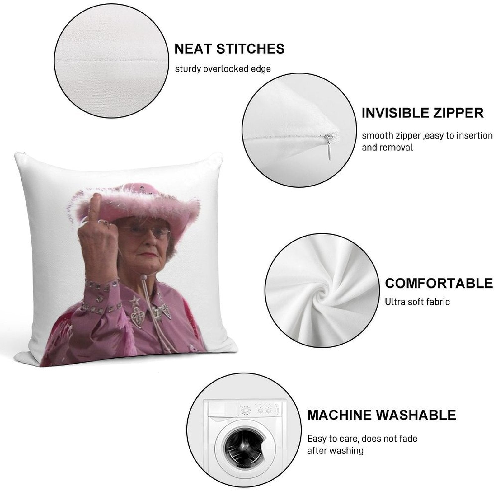 Doris Gavin & Stacey Middle Finger Soft Multiple Sizes Throw Pillow