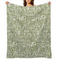 Retro Circus Green Ivory Durable Throw Blanket