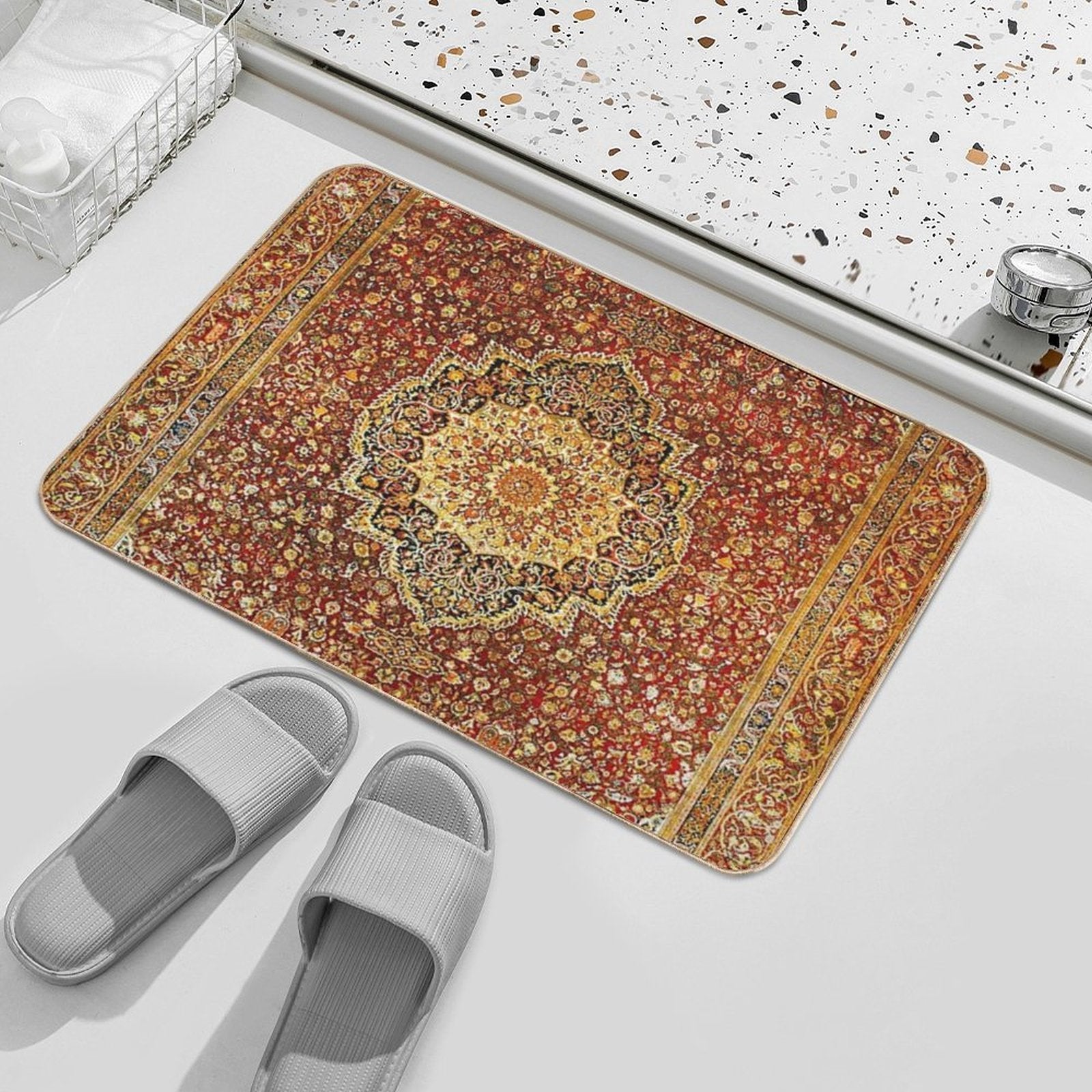 Khorasan Antique Persian Carpet Print  High-Traffic Bath Mat
