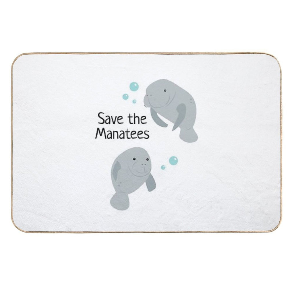 Save The Manatees  Dirt-Trapping Bath Mat