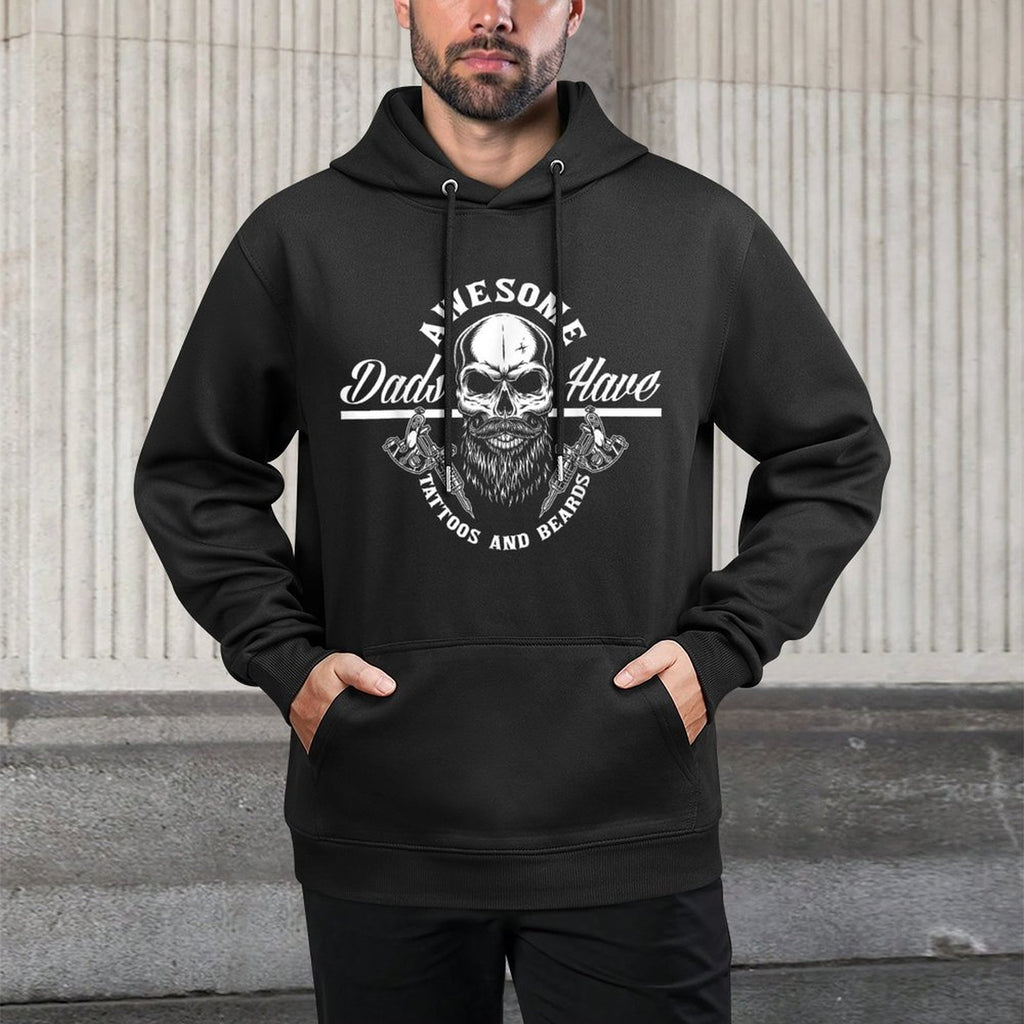 Awesome Dads Have Tattoos And Beards Funny Father Dad Easy Care Hoodie