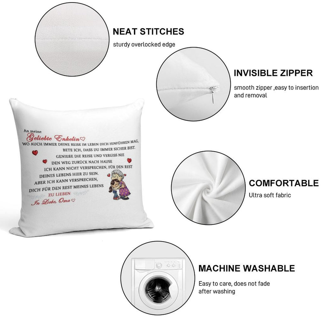 Gift for The Beloved Granddaughter Soft Easy Maintenance Throw Pillow