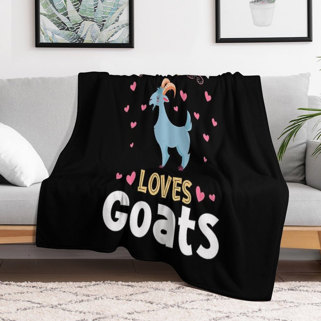 Just A Girl Who Loves Goats Gift Anti-pilling Throw Blanket