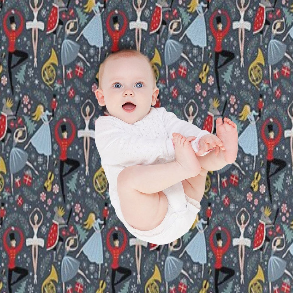 Clara's Nutcracker Ballet Repeat by Robin Pickens Sustainable Throw Blanket