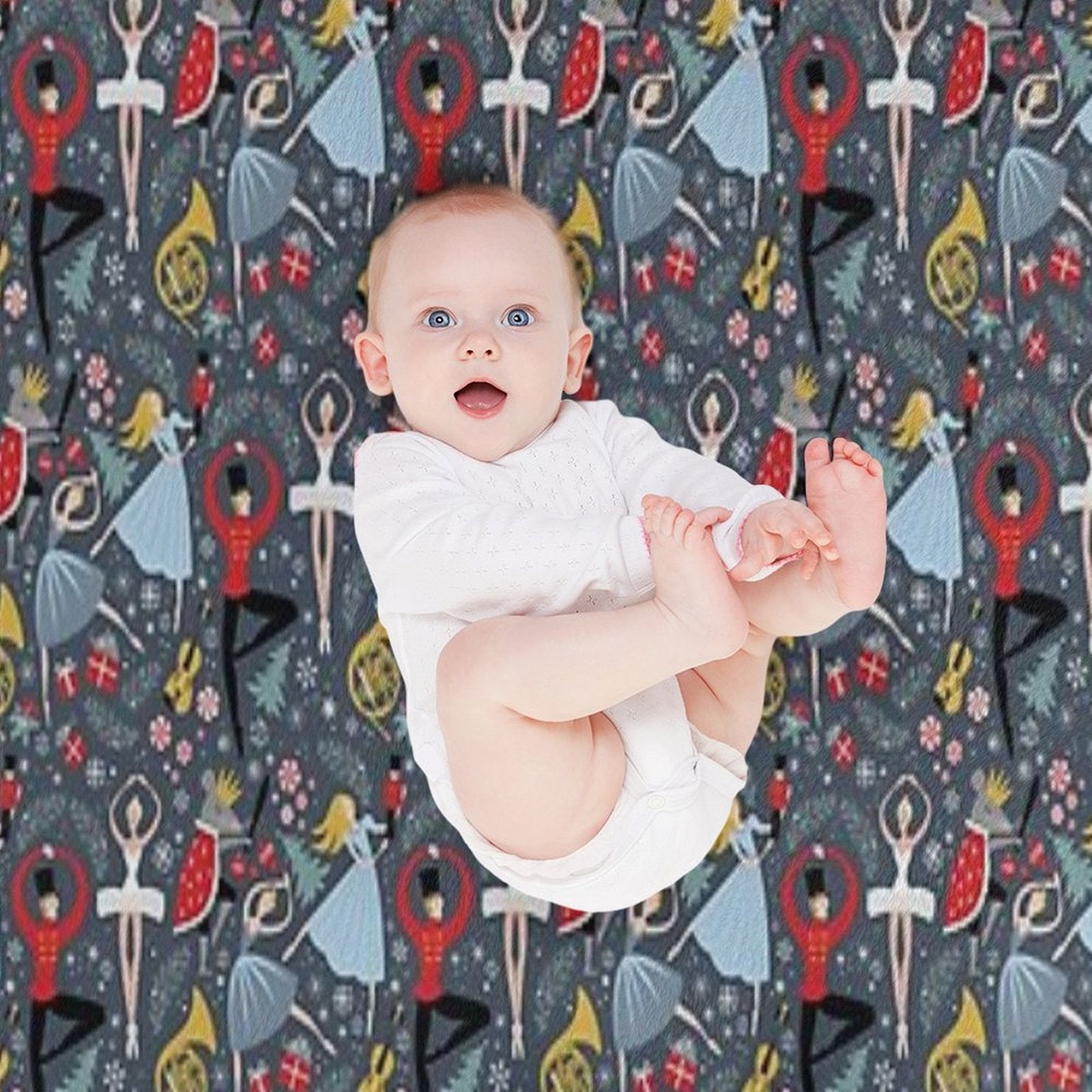 Clara's Nutcracker Ballet Repeat by Robin Pickens Sustainable Throw Blanket