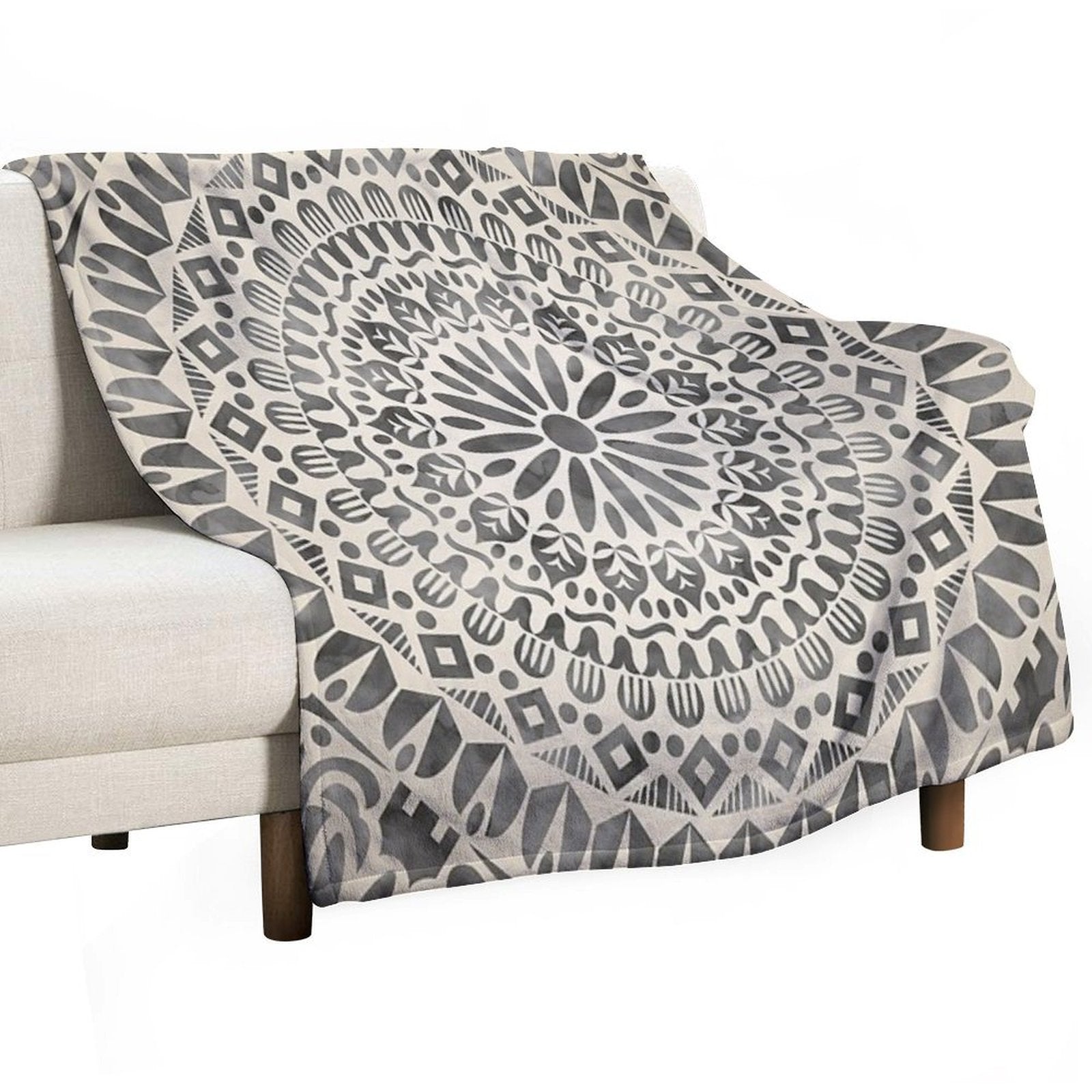Watercolor Mandala Mandala13w Easy Care Throw Blanket