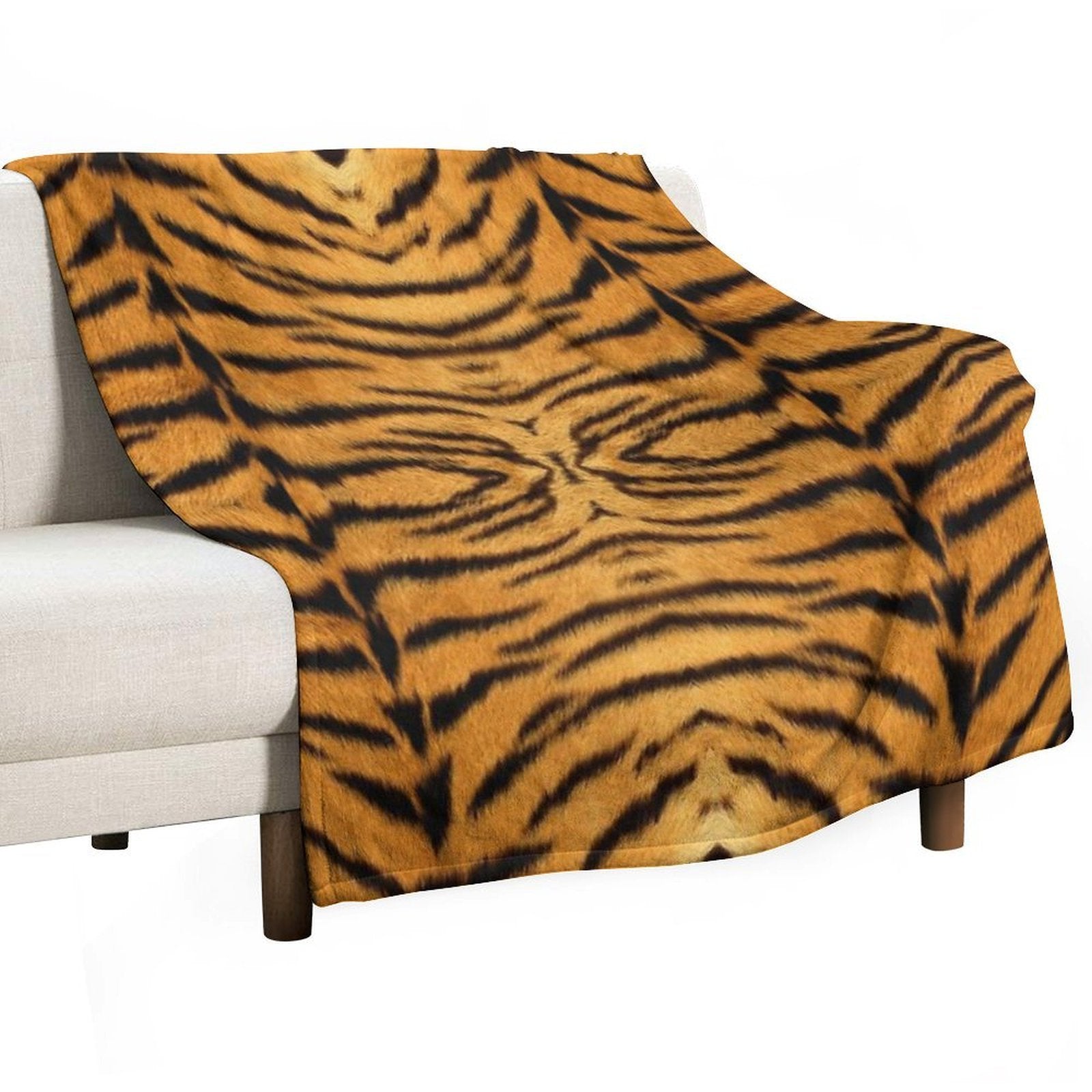 Real Tiger Pattern All-season Throw Blanket