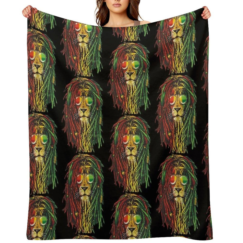 Rastafari Lion Reggae Lover Wrinkle-free Throw Blanket