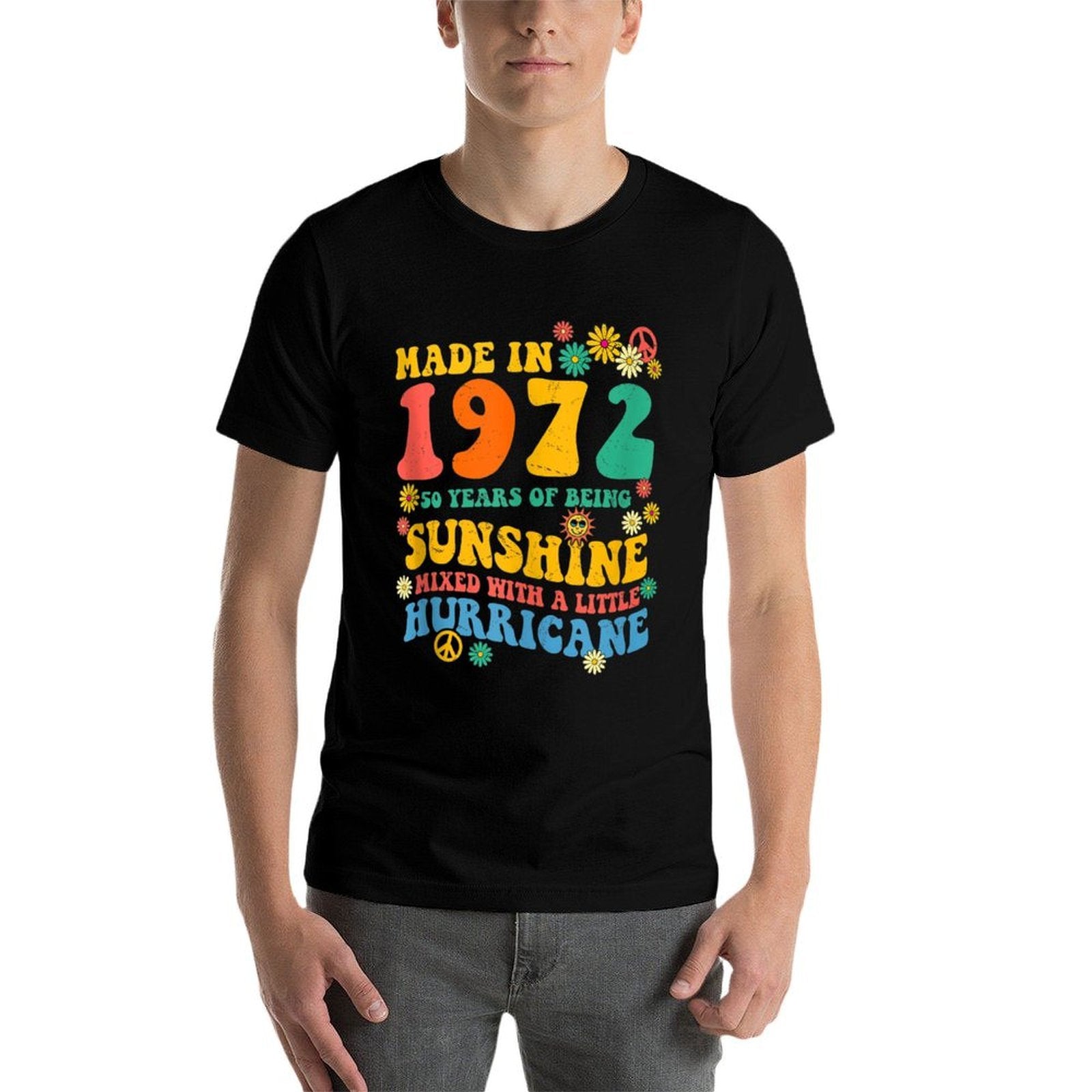 50th Birthday Decorations 60s 70s Tie Dye Groovy Hippie  Moisture-wicking T-Shirt