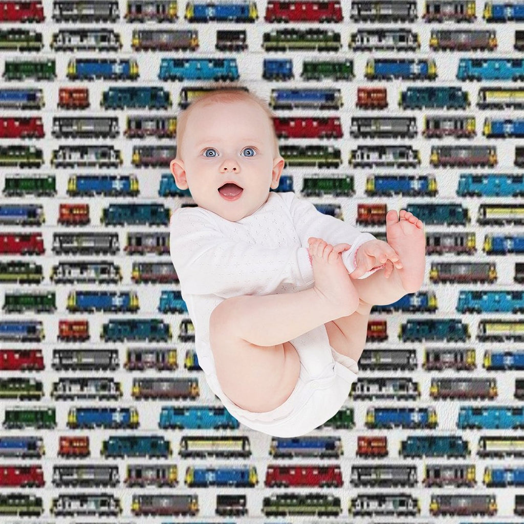 Diesel Locomotive Print Sustainable Throw Blanket