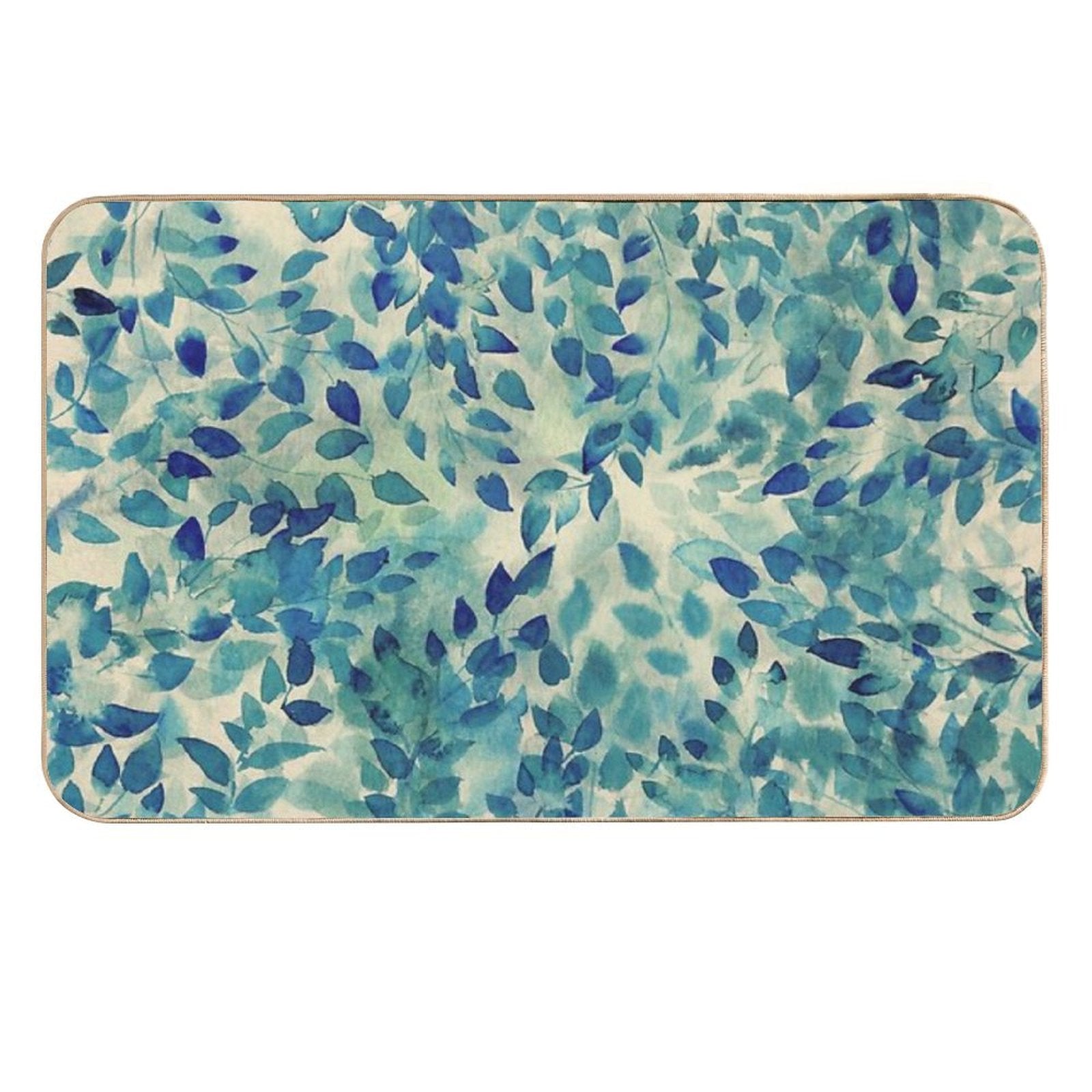 Warm Blue Forest  Easy Maintenance Bath Mat