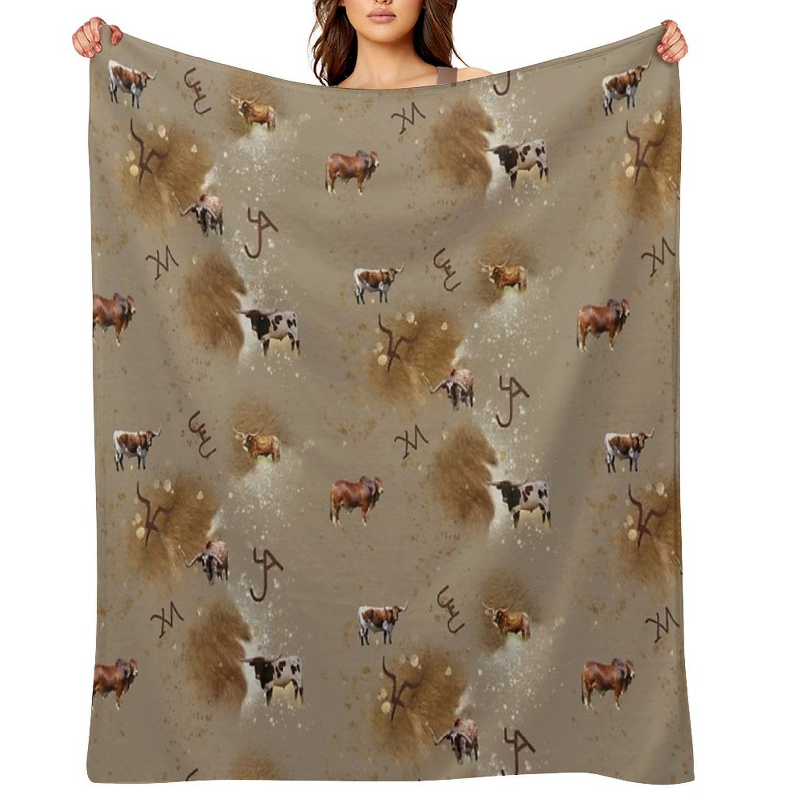 Thats Bull! Brands And Longhorns Comfort Throw Blanket