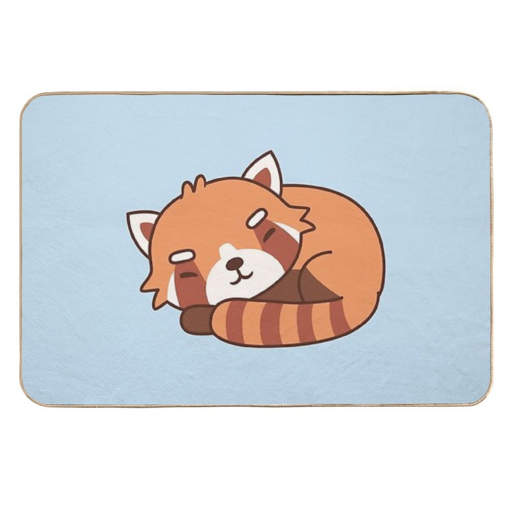 Cute Sleeping Red Panda  Long-Lasting Bath Mat