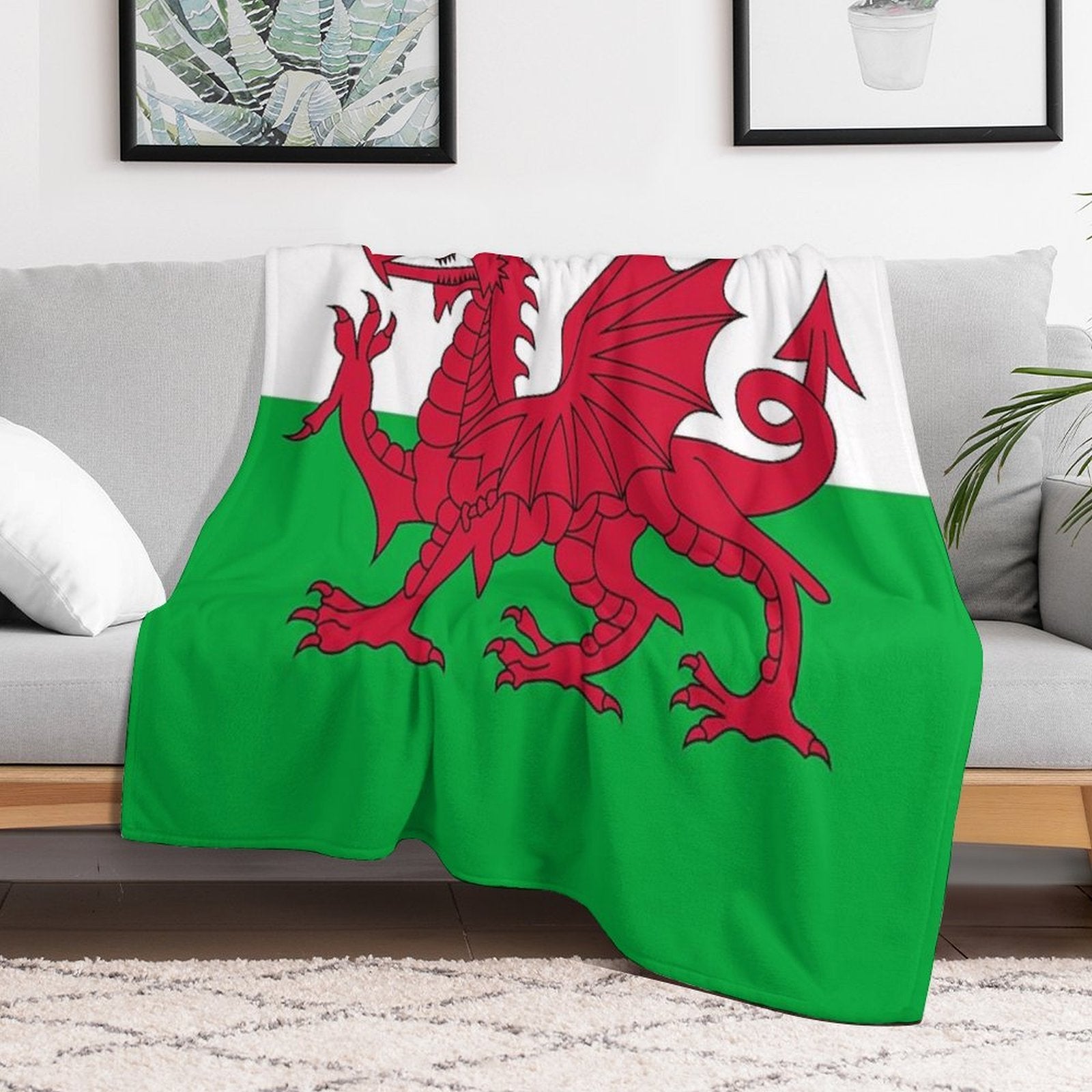 Welsh Flag of Wales Lightweight Throw Blanket