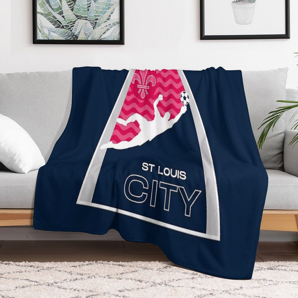 STL Soccer Dive Shrink-resistant Throw Blanket