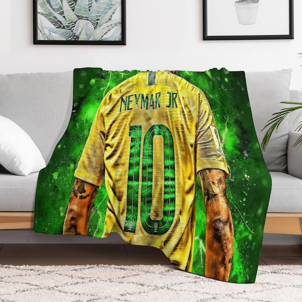 Neymar National Team Sustainable Throw Blanket