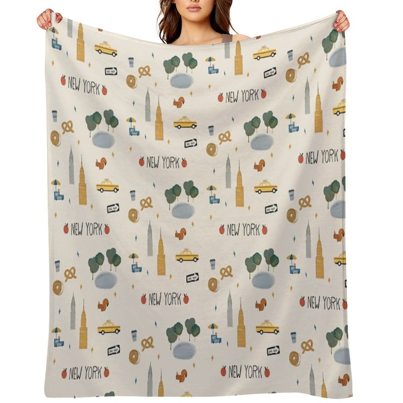 New York City Poster Easy Care Throw Blanket