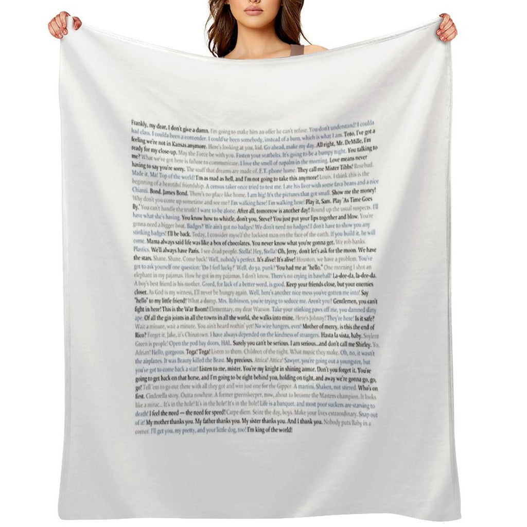 Movie Quotes Quick-dry Throw Blanket