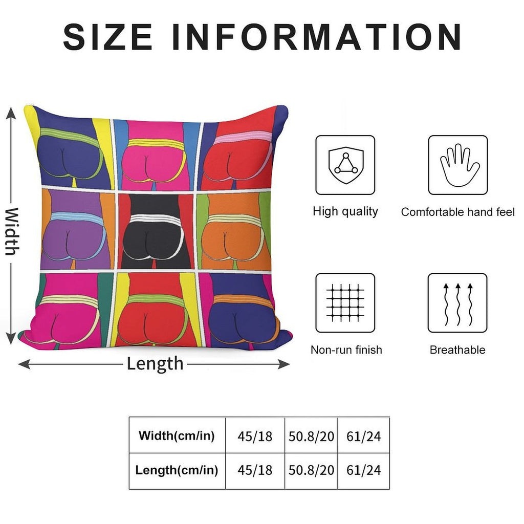 Pop Art Jockstrap Desire Nine Soft Washable Throw Pillow