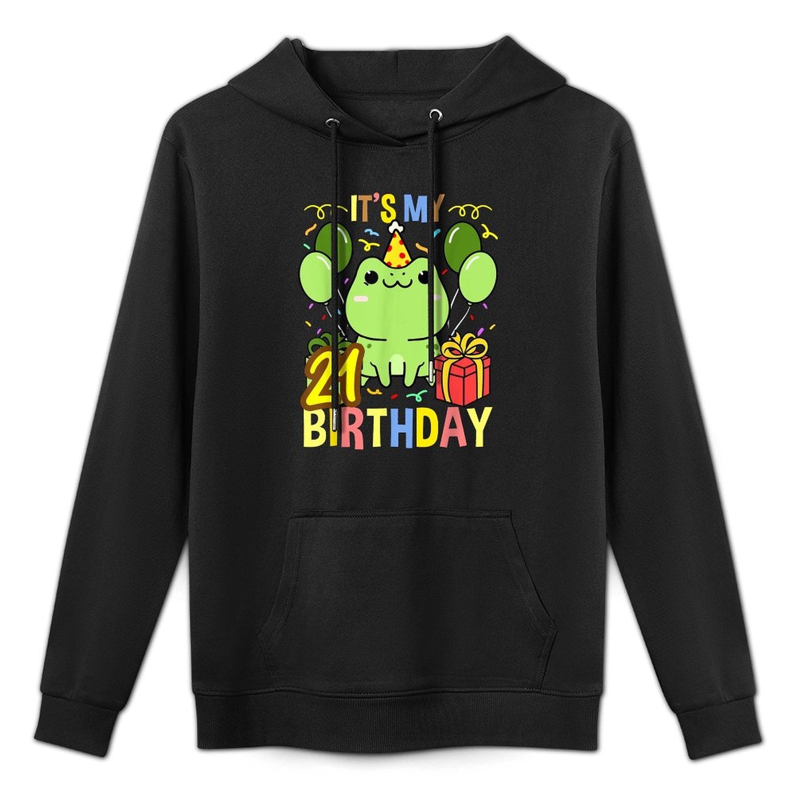 Its My 21st Birthday Frog Shape Retention Hoodie