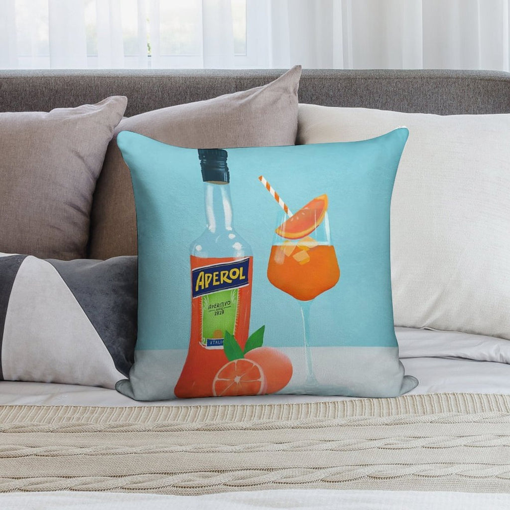 Aperol Spritz Soft Durable Construction Throw Pillow