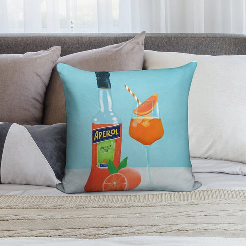 Aperol Spritz Soft Durable Construction Throw Pillow