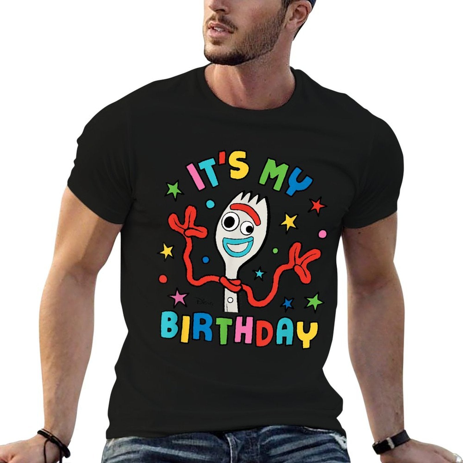 Toy Story - Forky Its My Birthday  Trendy Pattern T-Shirt