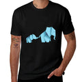 Origami Paper Folding Cute Elephant Blue Gift  Relaxed-fit T-Shirt