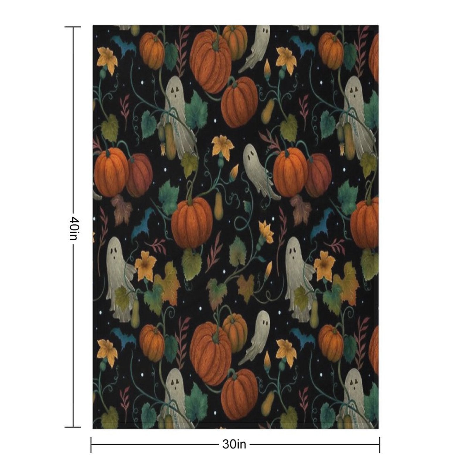 Pumpkin Ghost Pattern Versatility Throw Blanket