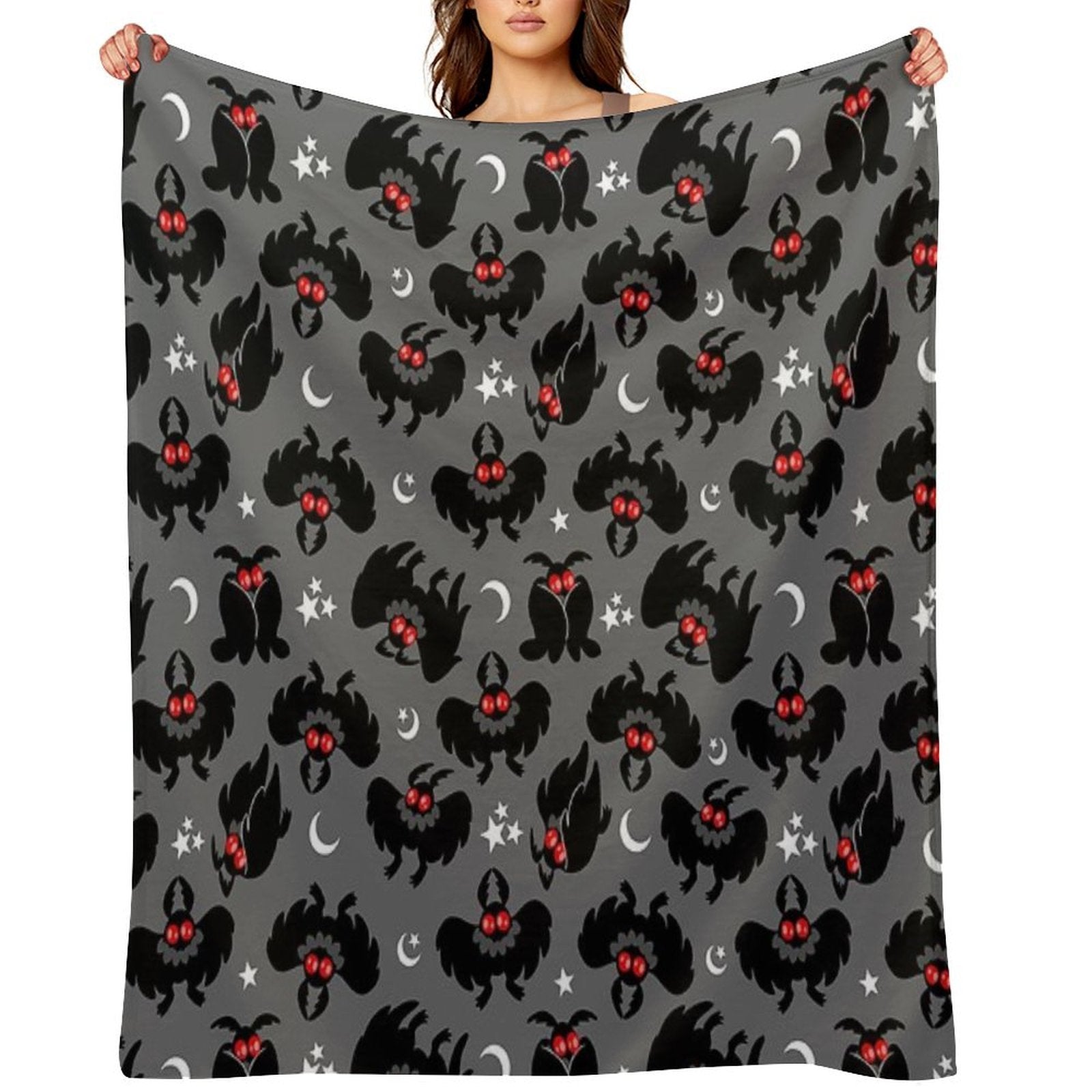 Cute Cryptids - Mothman Pattern Velvety-soft Throw Blanket