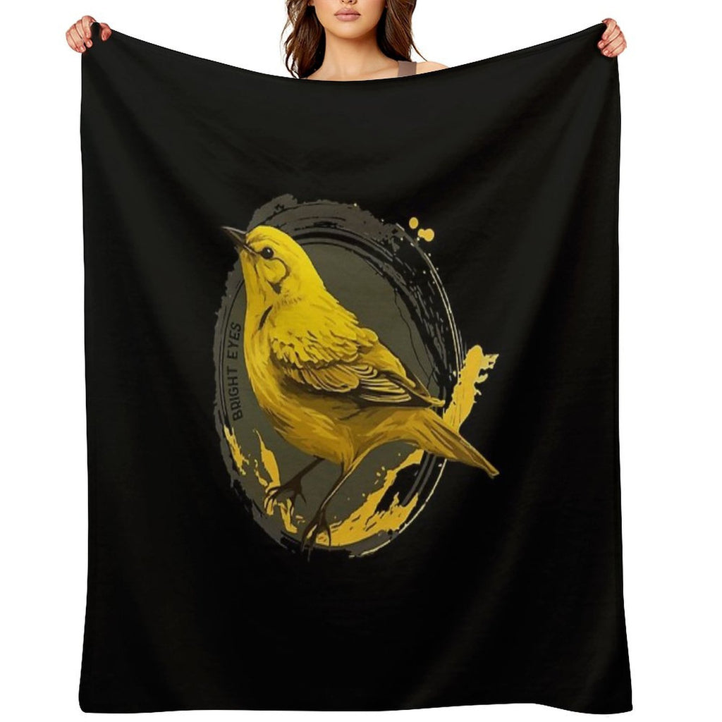 Bright Eyes Yellow Bird - Bright Eyes Easy Care Throw Blanket