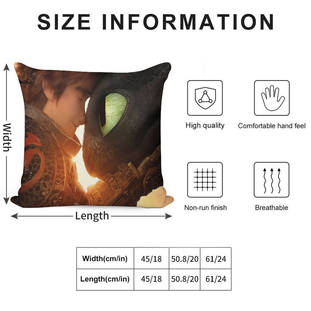 How to Train Your Dragon 3 Soft Decorative Cover Throw Pillow