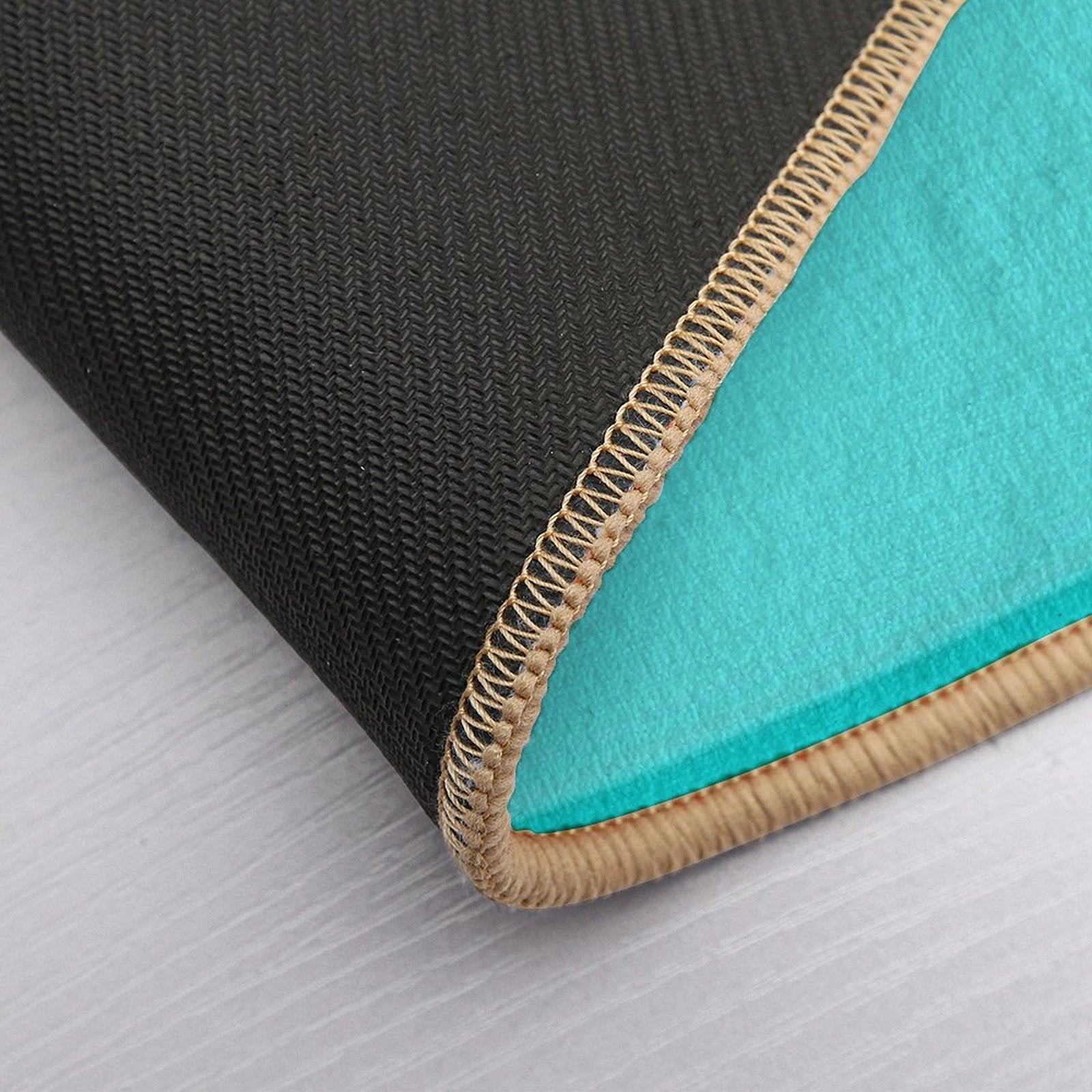Turquoise Gradient Stripes Minimalist Pattern (Bright Robins Egg Blue)  Toxin-Free Bath Mat